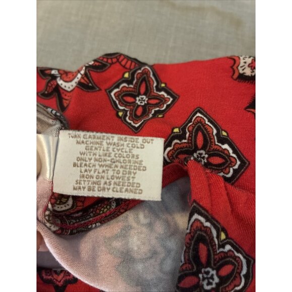 Chico's Womens Red Paisley Print Blouse Size S Rayon Spandex - Picture 6 of 6